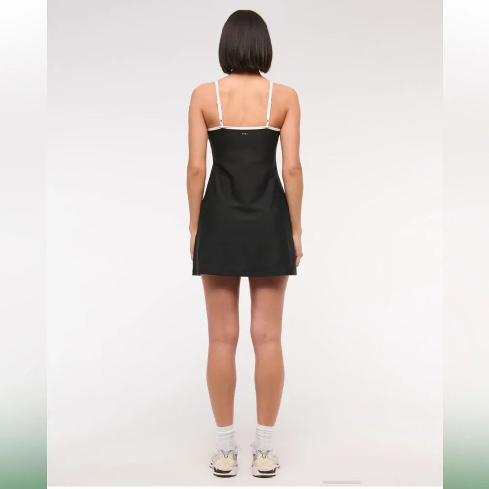 NWT Abercrombie & Fitch Mini Dress Skort Athletic Black White Size XXS Size 0 - Picture 2 of 16